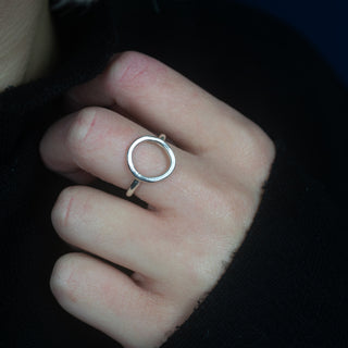 Silver Organic Circle Ring