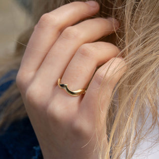 Ripple To Roar Gold Wave Ring