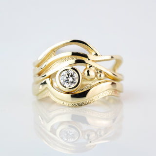 Ripple To Roar Gold Diamond Ring Set