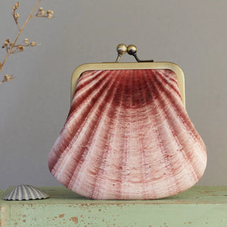 Red Ruby Rose - Kisslock Large Seashell Purse