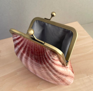 Red Ruby Rose - Kisslock Large Seashell Purse