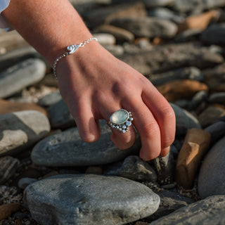 Prehnite Seafoam Silver Ring