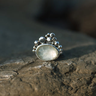 Prehnite Seafoam Silver Ring