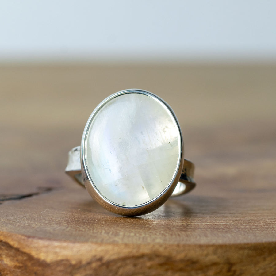 No. 118 - One Of A Kind Oval Moonstone Storybook Ring - Size K