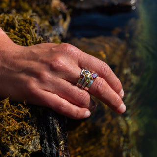 Amy - Oval Rhodolite Garnet Storybook Ring