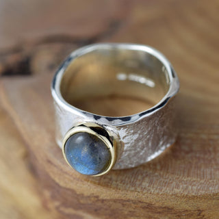 Katie - Labradorite Wide Storybook Ring
