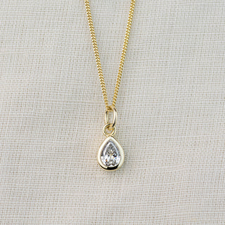 Alicia - Pear Ethical Diamond Gold Pendant