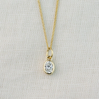 Bethan - Oval Ethical Diamond Gold Pendant
