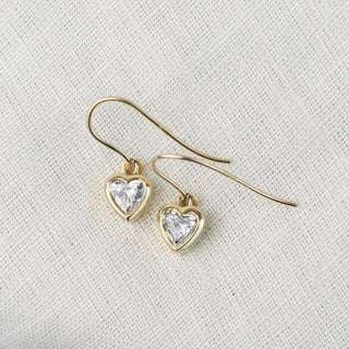Freya - Diamond Heart Gold Andromeda Drop Earrings
