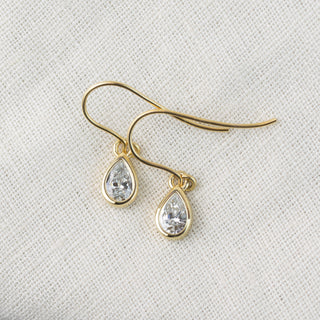 Alicia - Pear Ethical Diamond Gold Drop Earrings
