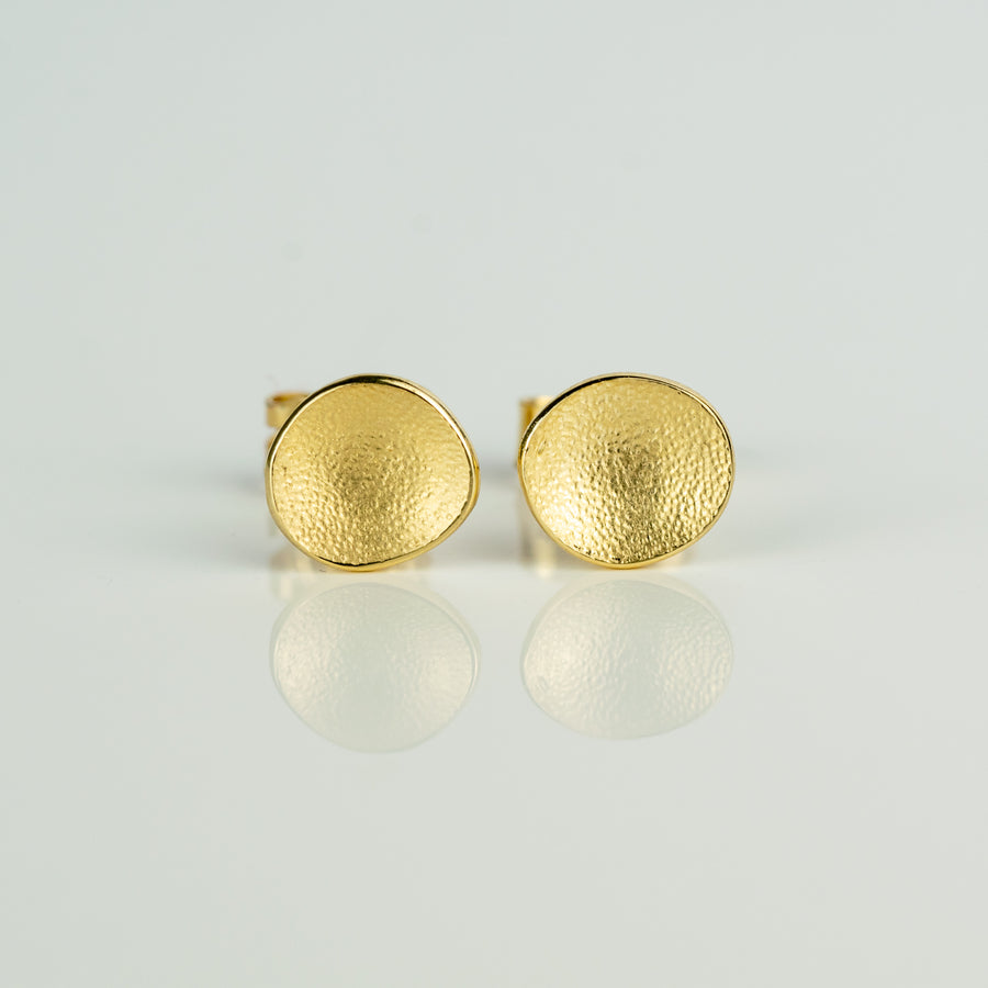 Sea Buttons Small Solid Gold Studs