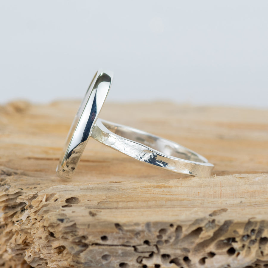 No. 258 - Silver Dendritic Agate Ring - Size S