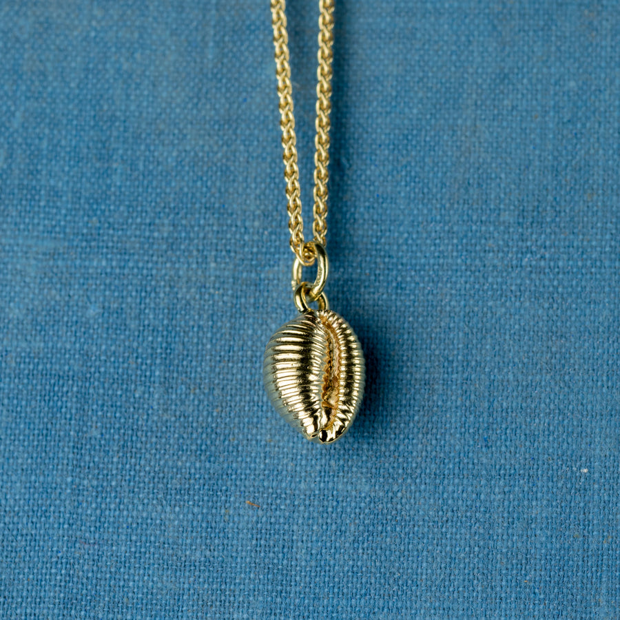 Gold Cowrie Shell Pendant