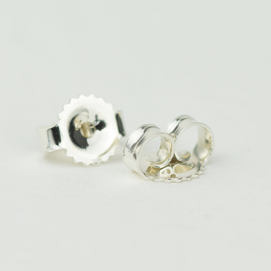 Sea Buttons Silver Birthstone Studs