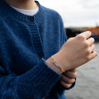Alison Moore Designs Tideline Bracelet modelled in sterling silver