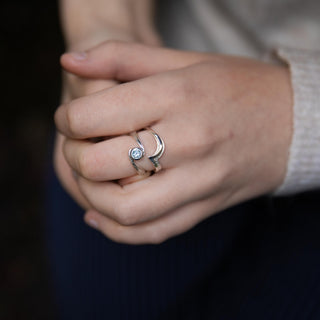 Aquamarine Whirlpool & Wave Ring Set