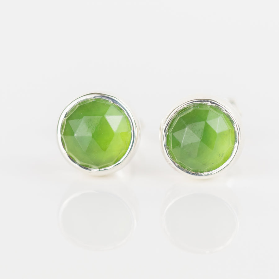 Green Serpentine Silver Studs 6mm Wide - LIMITED EDITION