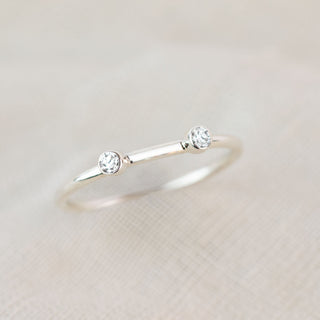 Aquarius - Sapphire, Diamond, Blue Topaz Silver and Gold Stacking Ring Set