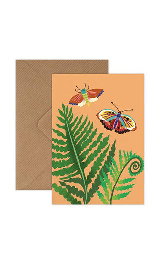 Fern & Moth Mini Greetings Card  