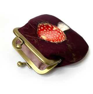 Handmade Velvet Fly Agaric Mushroom Kisslock Coin Purse