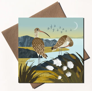 Curlews and Cotton Grass Card