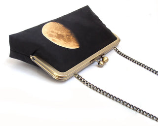 Handmade Velvet Moon Kisslock Clutch Bag