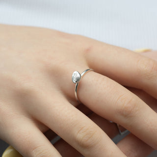 Mini Groatie Buckie Shell Silver Stacking Ring