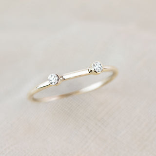 Andromeda Two Birthstone Stacking Ring in Sterling Silver or 9ct Yellow Gold