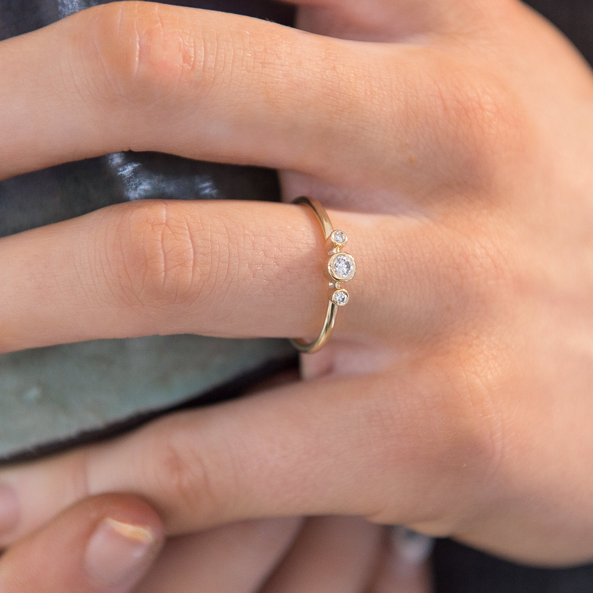 Diamond Gold Trilogy Ring – Alison Moore Designs