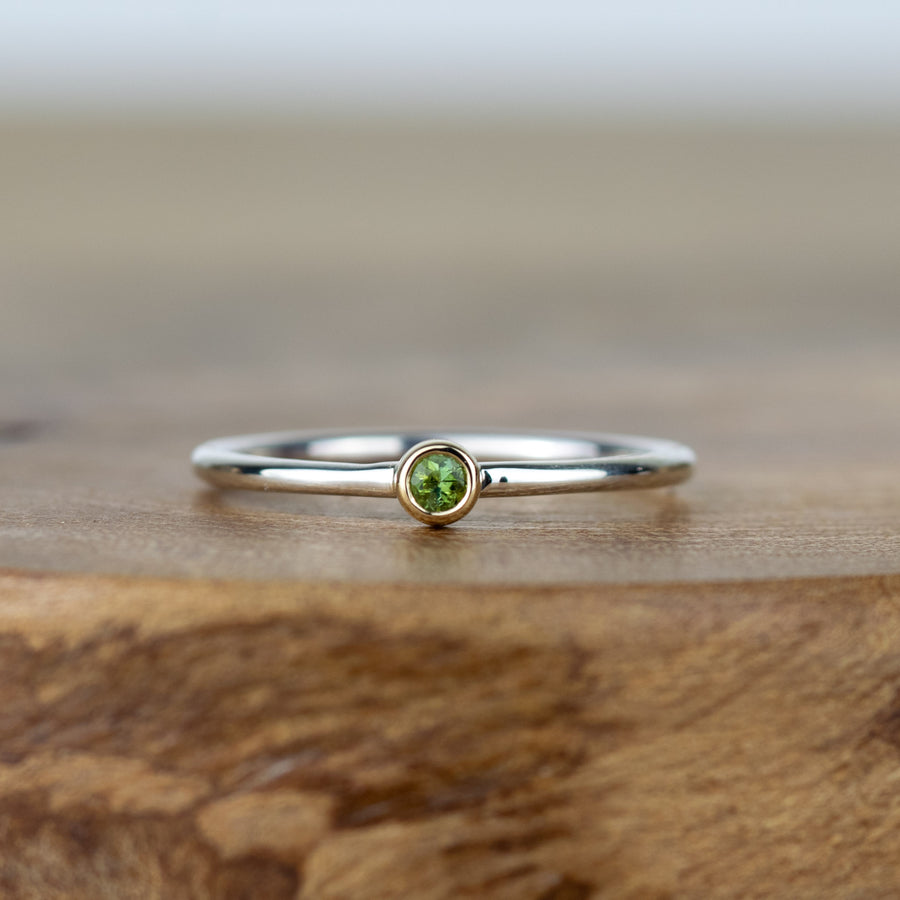 Andromeda - 2.5mm Green Tourmaline Ring