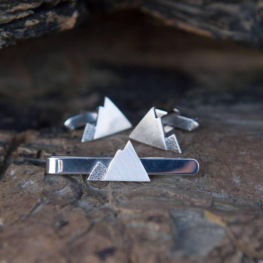 Contour Personalised Silver Mountain Cufflinks