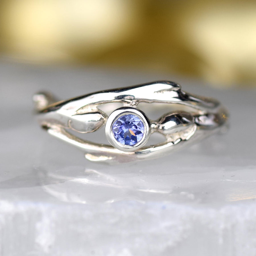 Entwined Silver Tanzanite Ring