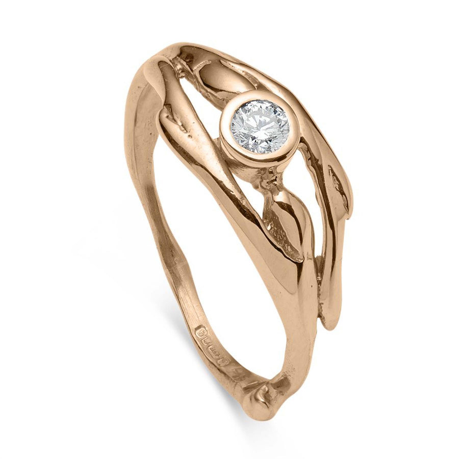 Entwined Rose Gold Diamond Ring
