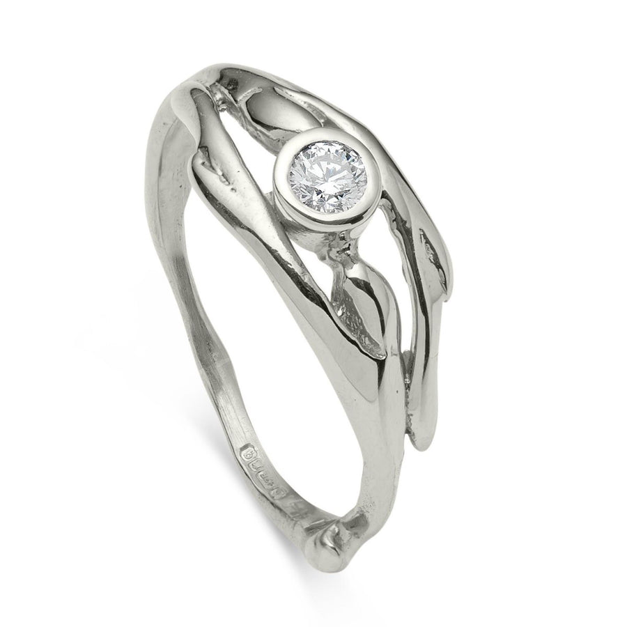 Entwined Silver White Sapphire Ring