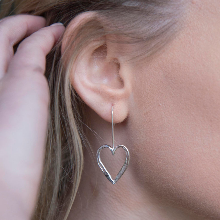 Open Heart Hook Earrings