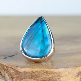 No. 152 - One Of A Kind Labradorite Silver Ring - Size K 1/2