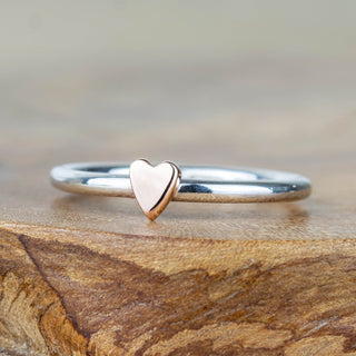 Lunar Silver and Gold Heart Ring – Alison Moore Designs