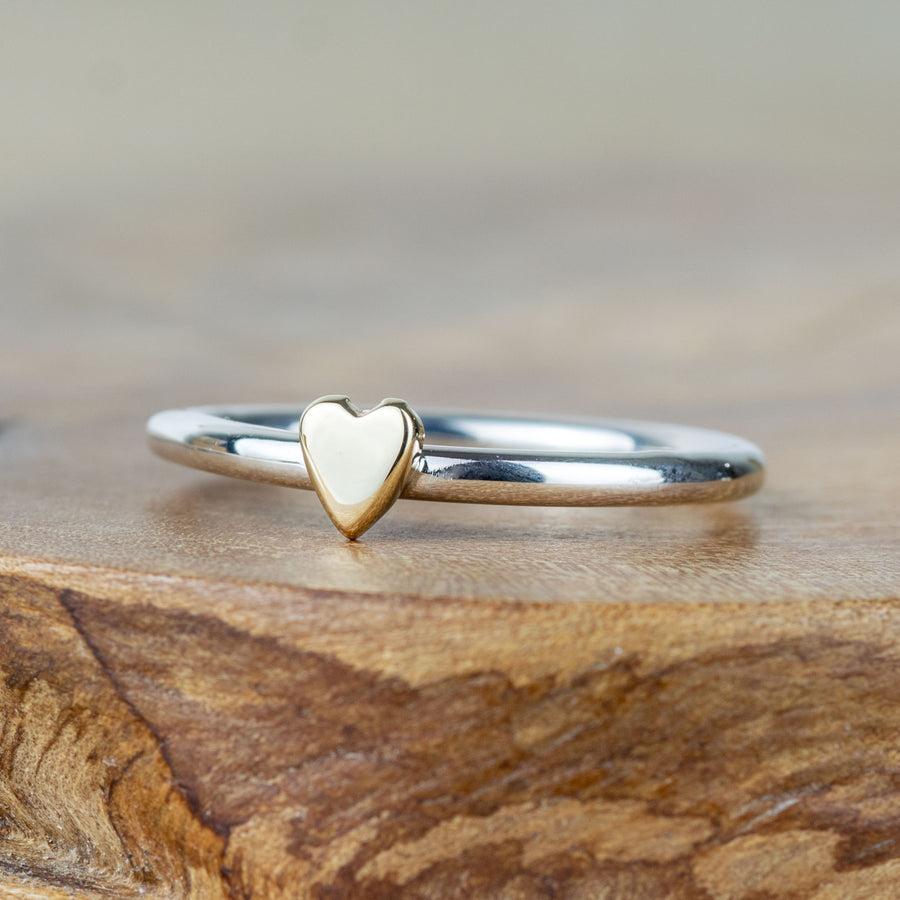 Lunar Silver And Gold Heart Ring