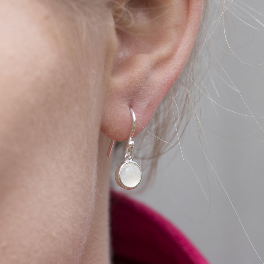 Gemstone Hook Earrings - Moonstone