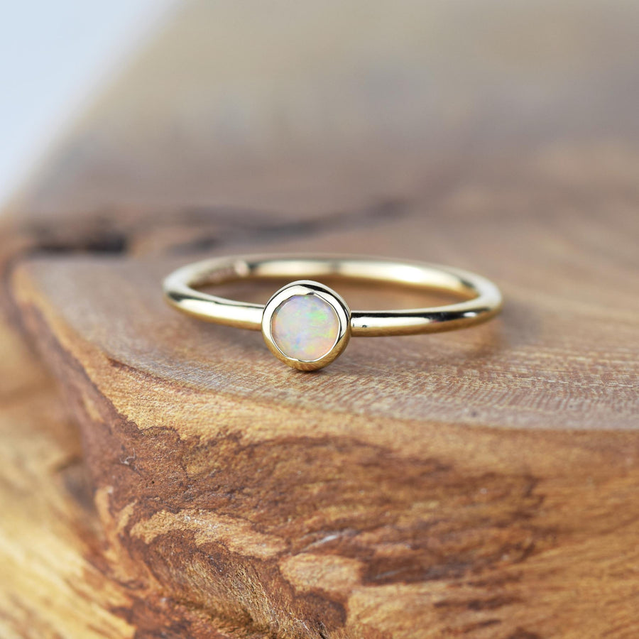 Opal Gold Stacking Ring