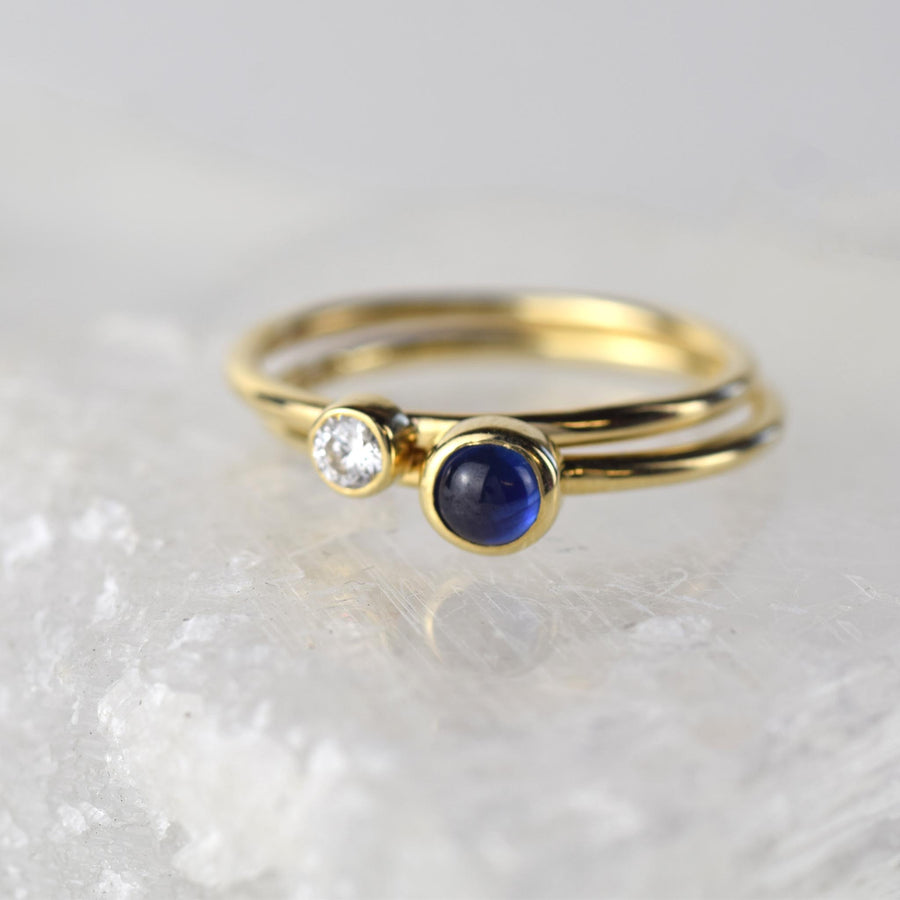 4mm Sapphire Gold Stacking Ring