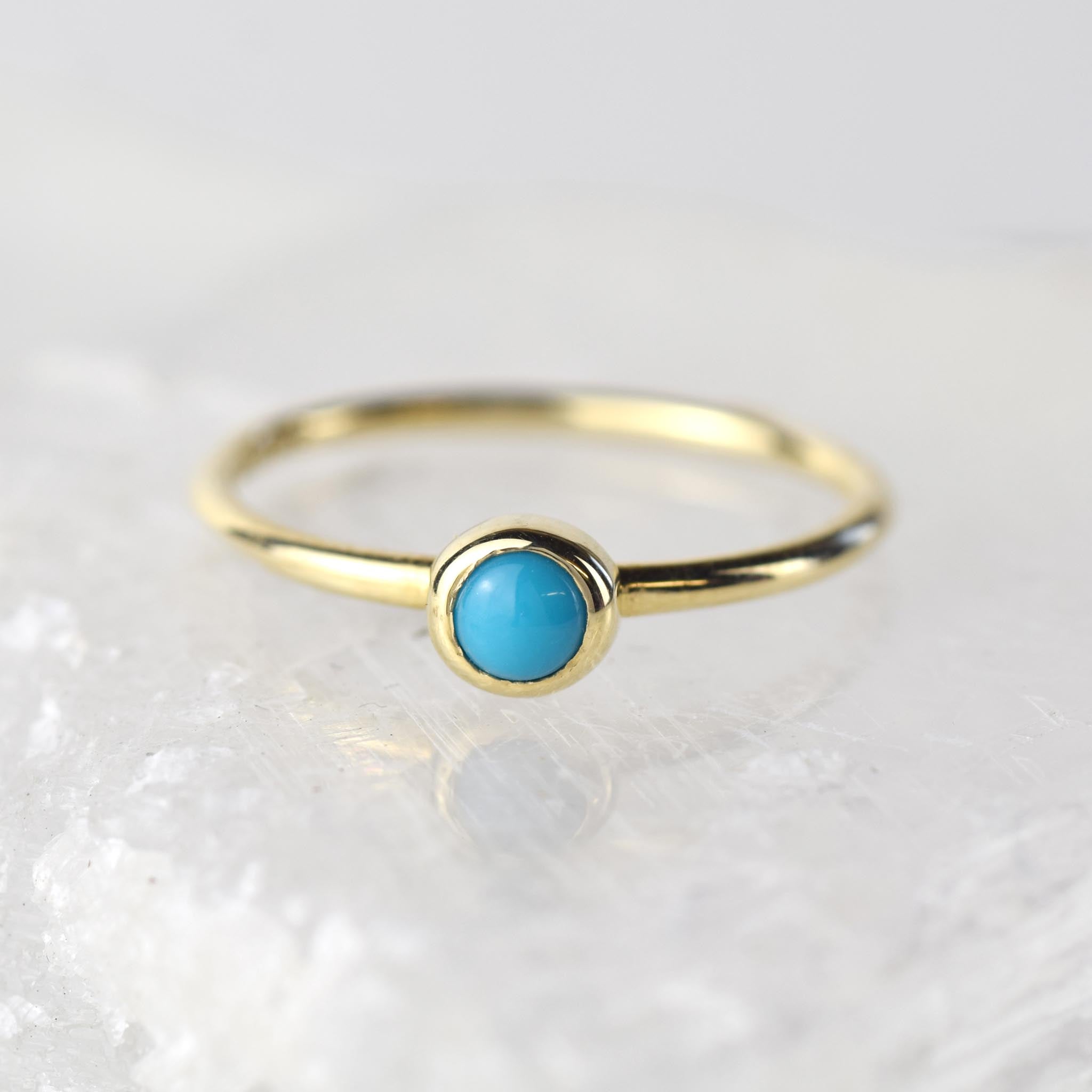 4mm Turquoise Gold Stacking Ring – Alison Moore Designs