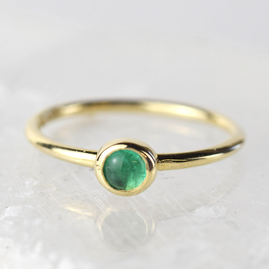 4mm Emerald Gold Stacking Ring