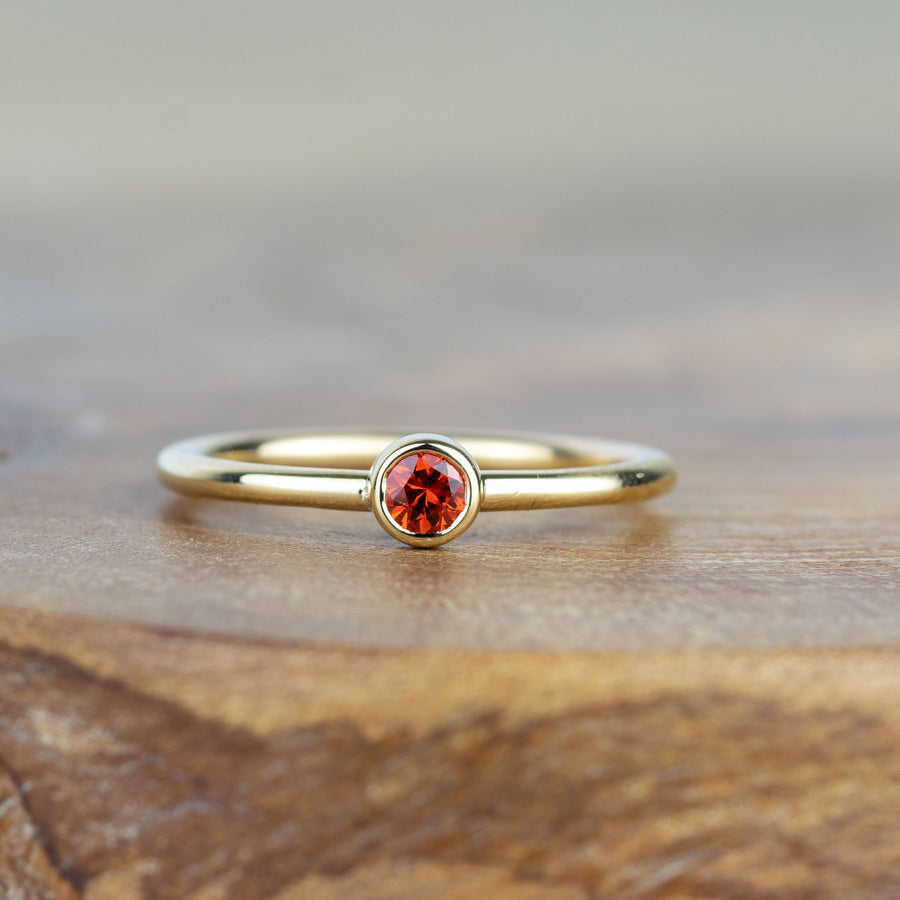 Andromeda - 3mm Orange Sapphire Gold Ring