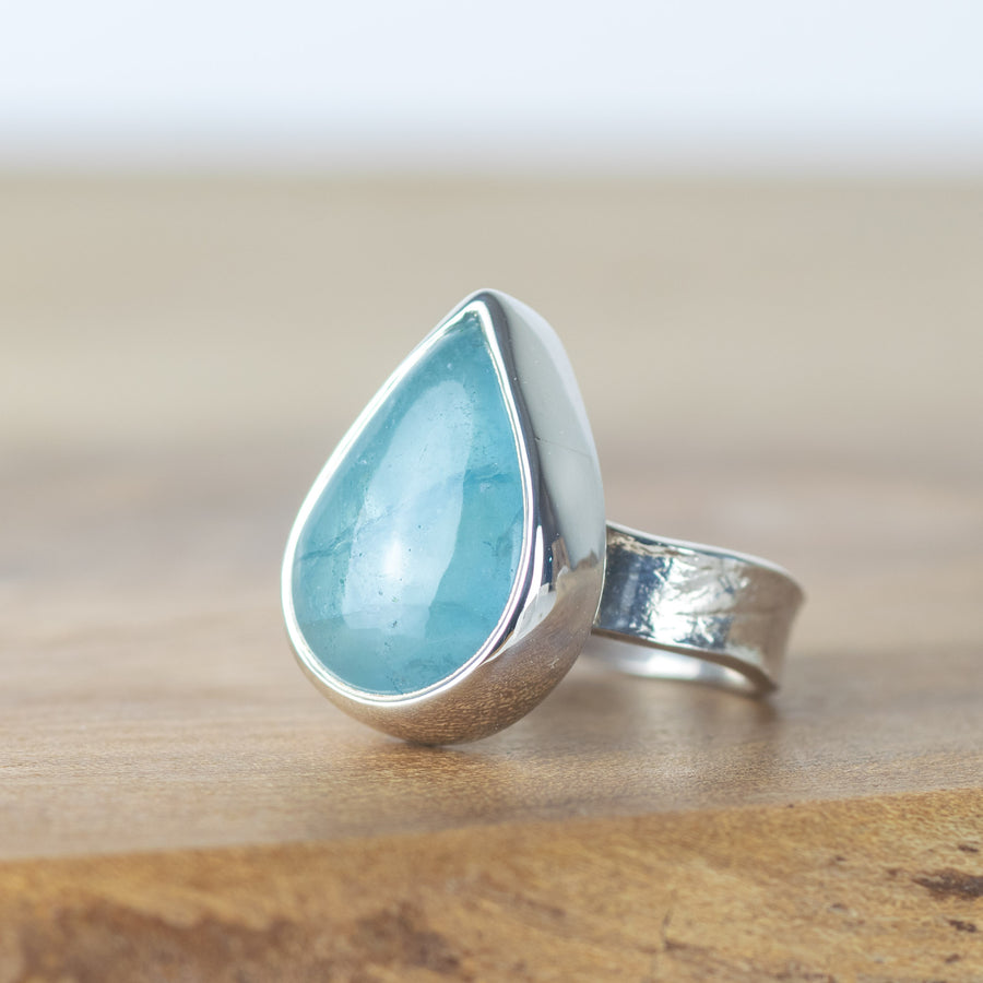 No. 154 - One Of A Kind Aquamarine Storybook Ring - Size K