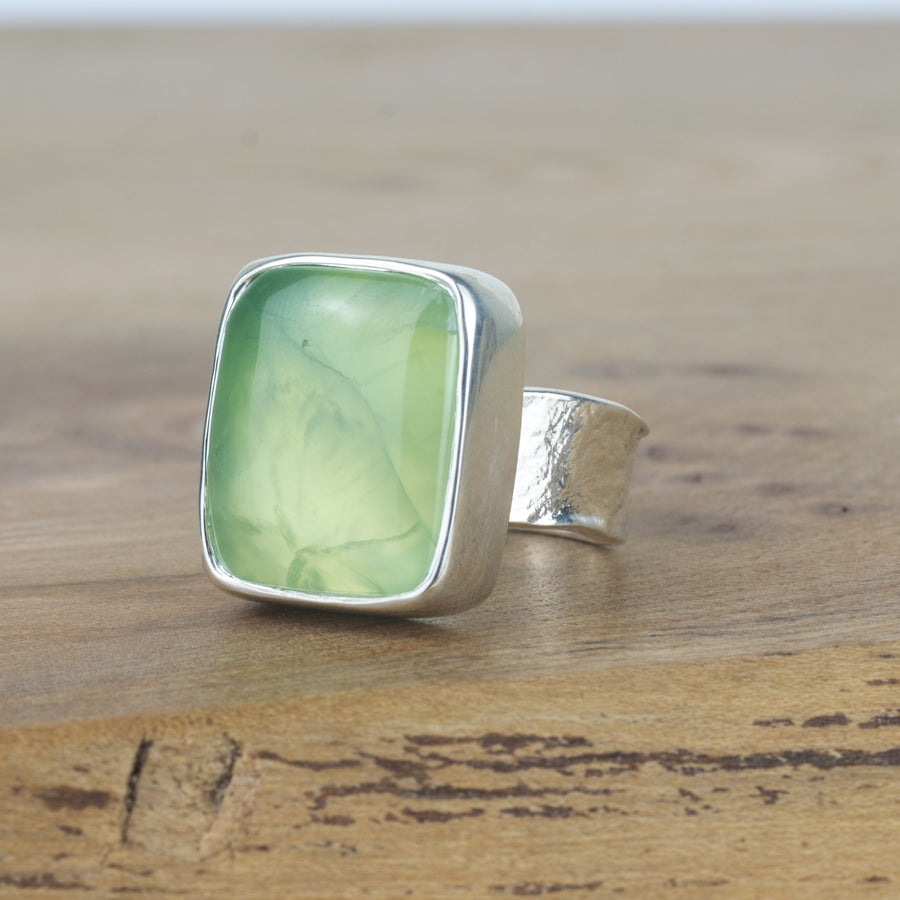 No.373 - Prehnite One Of A Kind Ring - Size P