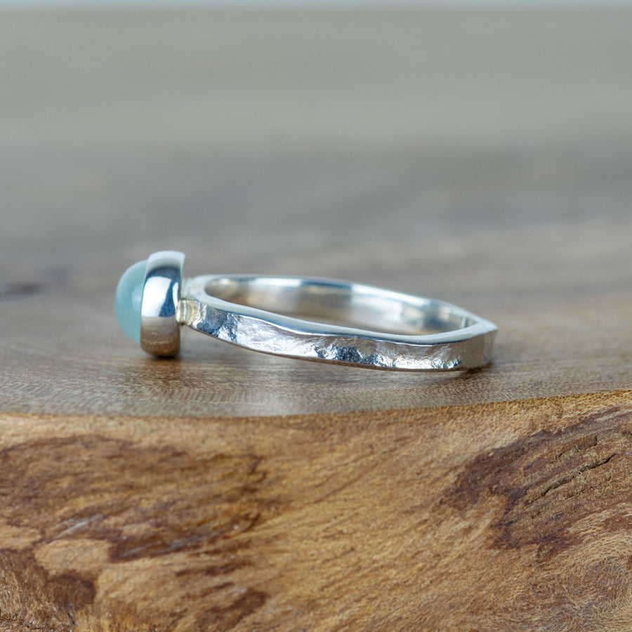 Silver Oval Aquamarine Storybook Ring