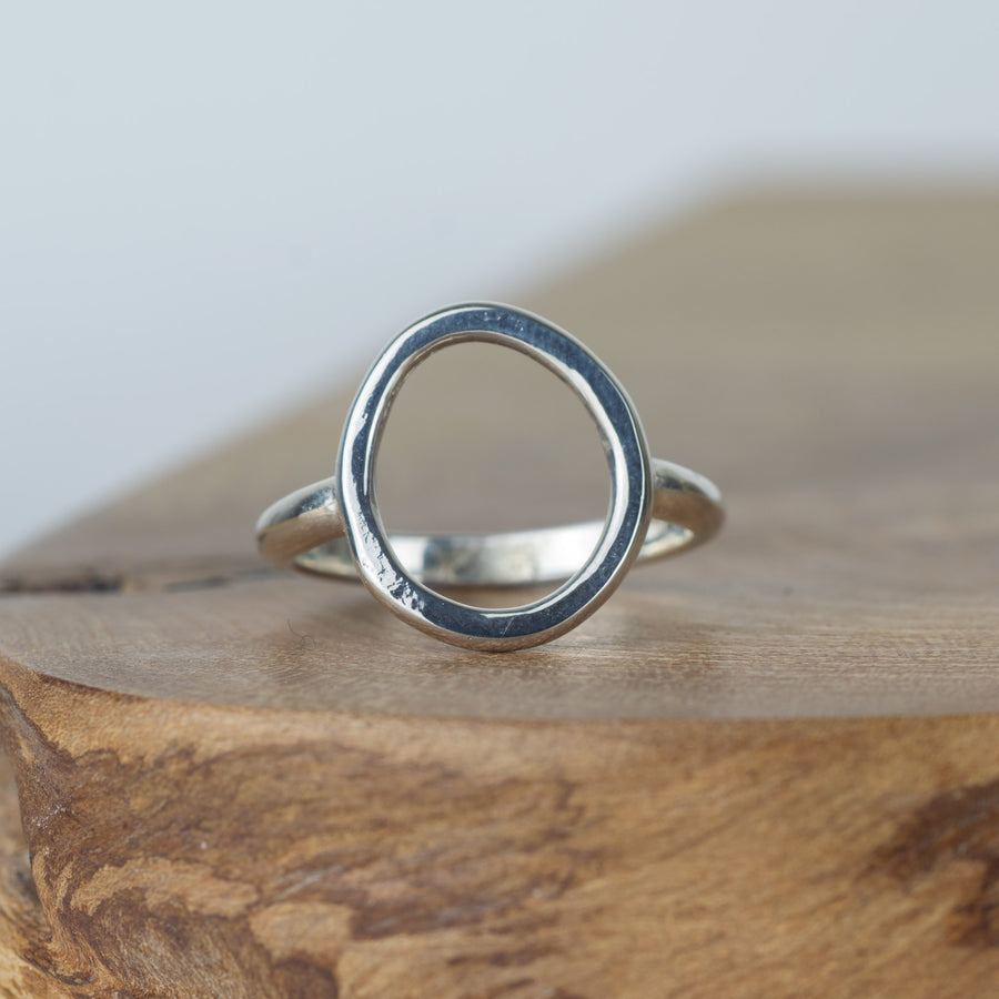 Silver Organic Circle Ring