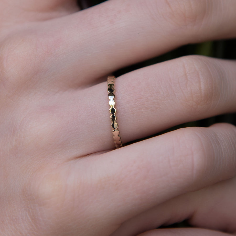 Skinny Rose Gold Pebble Ring