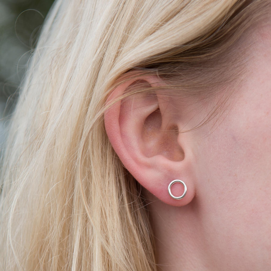 Simple Silver Circle Studs